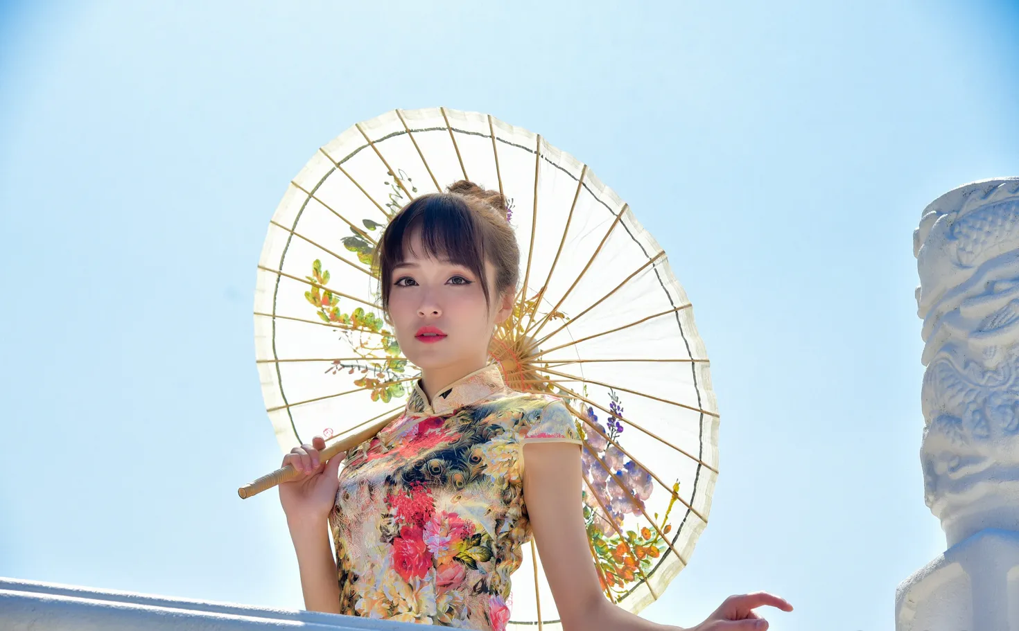 [Mzsock] NO.189 Miao Wanyu floral short cheongsam with high heels and beautiful legs street photography#[68P]-14